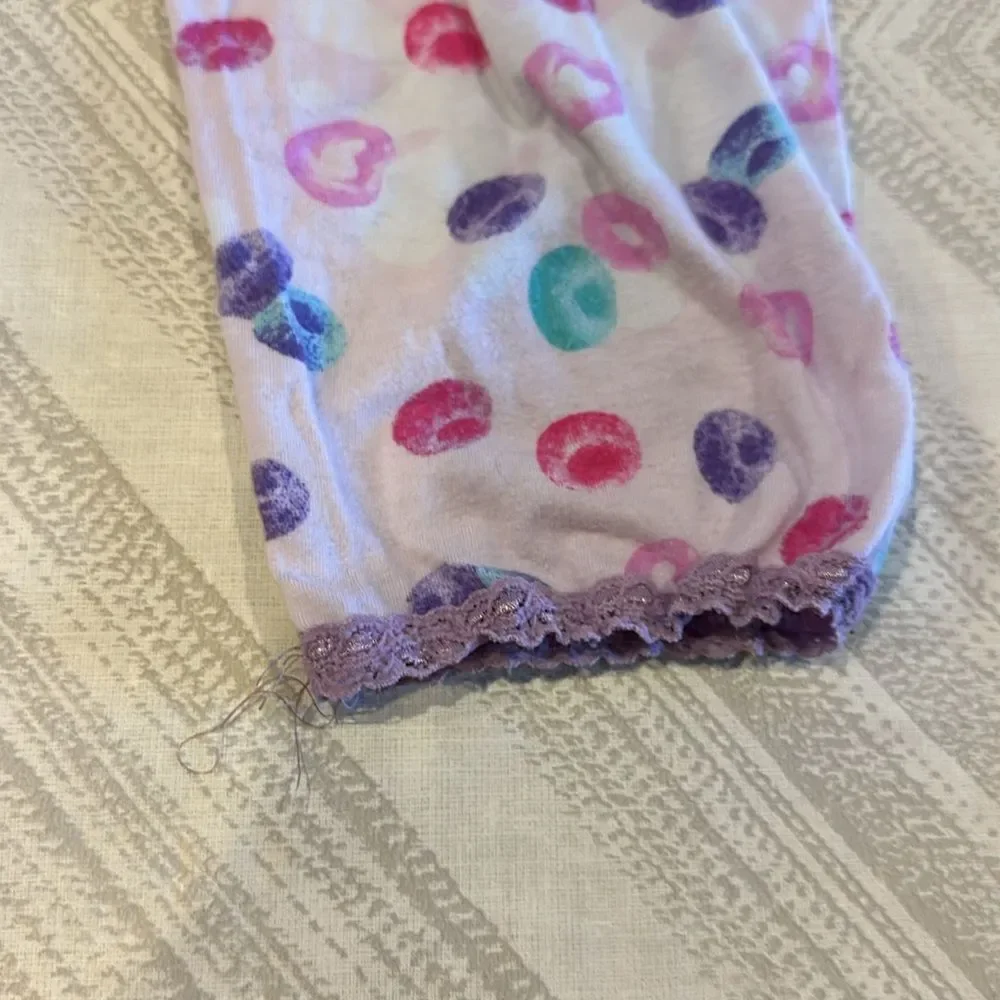 Esme Girls Lavender with Lace Trim Fruit Loop Tank & Pants Pajama Set - Size 12
